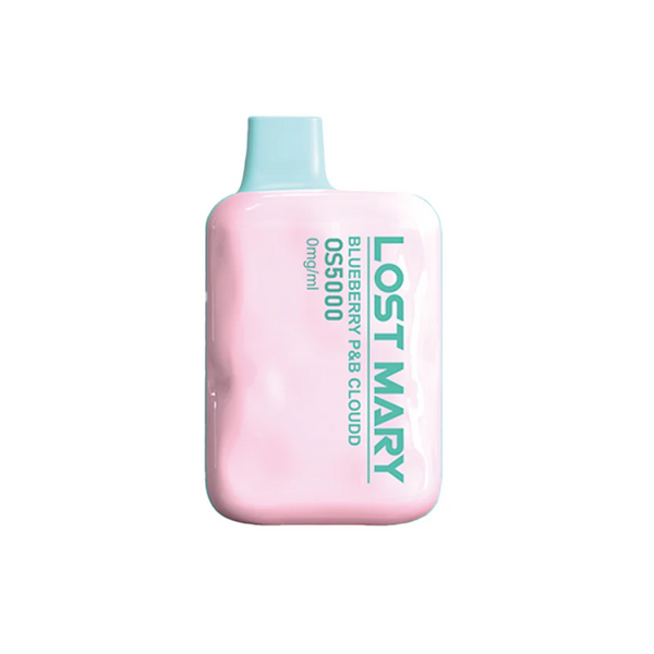 LOST MARY 0S5000 ZERO NIC 5000 PUFFS 0% BLUEBERRY P&B CLOUD